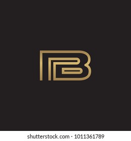 initial letter logo line unique modern, gold color