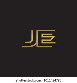 initial letter logo line unique modern, gold color