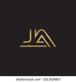 initial letter logo line unique modern, gold color