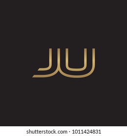 initial letter logo line unique modern, gold color