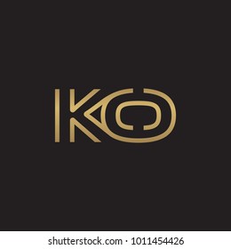 initial letter logo line unique modern, gold color
