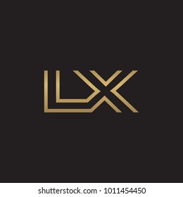 initial letter logo line unique modern, gold color