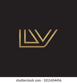 initial letter logo line unique modern, gold color