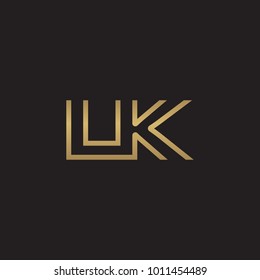 initial letter logo line unique modern, gold color