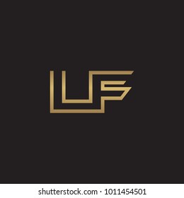 initial letter logo line unique modern, gold color