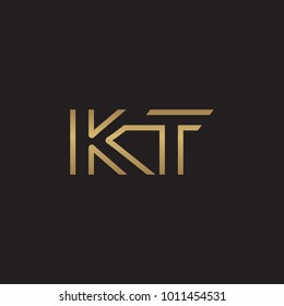initial letter logo line unique modern, gold color