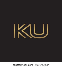 initial letter logo line unique modern, gold color