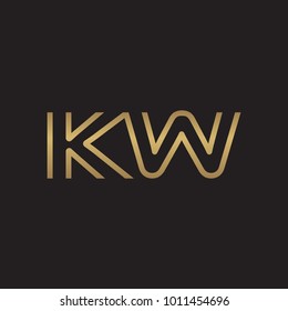 initial letter logo line unique modern, gold color