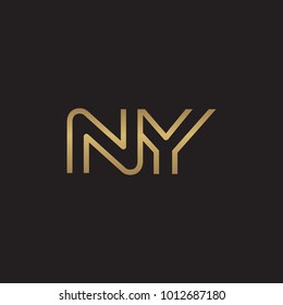 initial letter logo line unique modern, gold color