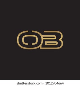 initial letter logo line unique modern, gold color