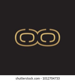 initial letter logo line unique modern, gold color