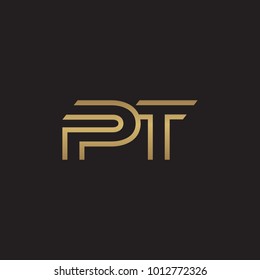 initial letter logo line unique modern, gold color