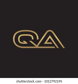 initial letter logo line unique modern, gold color