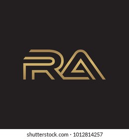 initial letter logo line unique modern, gold color
