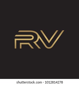 initial letter logo line unique modern, gold color
