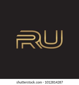 initial letter logo line unique modern, gold color
