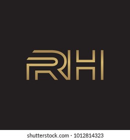 initial letter logo line unique modern, gold color
