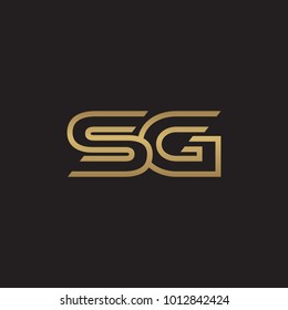 initial letter logo line unique modern, gold color
