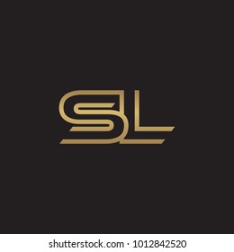 initial letter logo line unique modern, gold color
