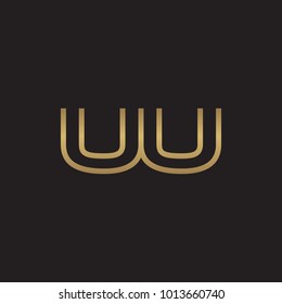 initial letter logo line unique modern, gold color