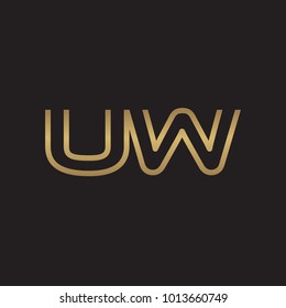 initial letter logo line unique modern, gold color