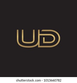 initial letter logo line unique modern, gold color