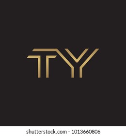 initial letter logo line unique modern, gold color