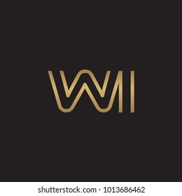 initial letter logo line unique modern, gold color