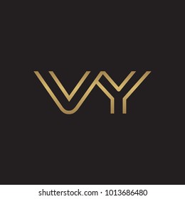 initial letter logo line unique modern, gold color