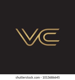 initial letter logo line unique modern, gold color
