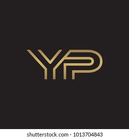 initial letter logo line unique modern, gold color
