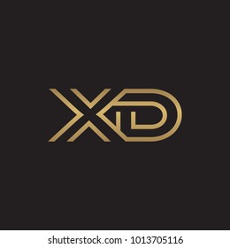 initial letter logo line unique modern, gold color