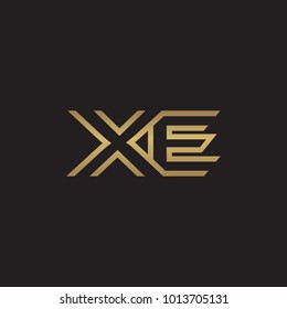 initial letter logo line unique modern, gold color