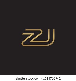 initial letter logo line unique modern, gold color