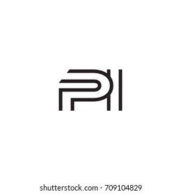 initial letter logo line unique modern