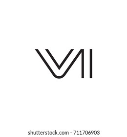 initial letter logo line unique modern