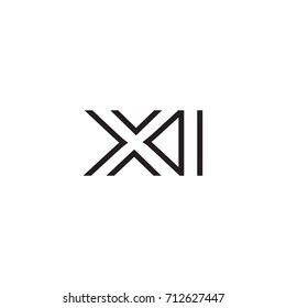 initial letter logo line unique modern