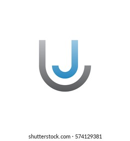 initial letter logo lj, jl, circle rounded lowercase blue gray