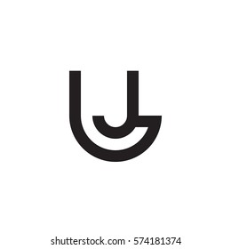 initial letter logo lj, jl, circle rounded lowercase black monogram