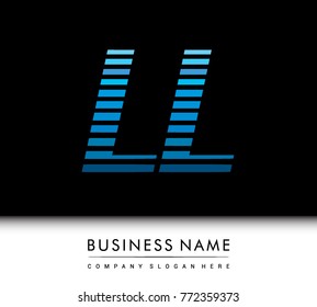 initial letter logo LL colored blue with striped compotition, Vector logo design template elements for your business or company identity
