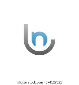 initial letter logo ln, nl, circle rounded lowercase blue gray