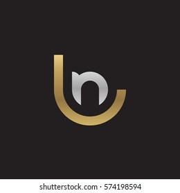initial letter logo ln, nl, circle rounded lowercase logo gold silver