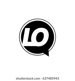 Initial letter logo lo inside speech bubble black