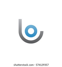 initial letter logo lo, ol, circle rounded lowercase blue gray
