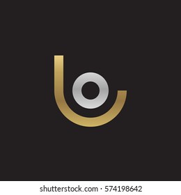initial letter logo lo, ol, circle rounded lowercase logo gold silver