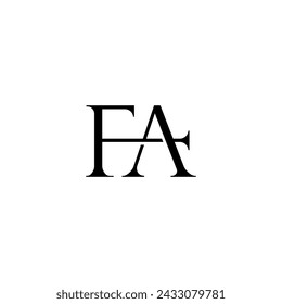 Initial Letter Logo. Logotype design. Simple Luxury Black Flat Vector FA