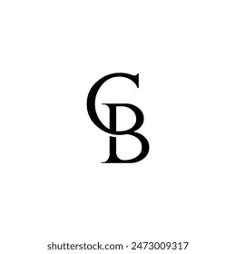 Logotipo inicial de la letra. Diseño de logotipo. Sencillo negro de lujo sobre fondo blanco Vector plano CB