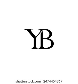 Logotipo inicial de la letra. Diseño de logotipo. Simple negro de lujo sobre fondo blanco Vector plano YB