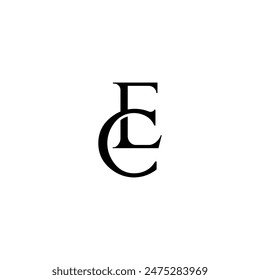 Initial Letter Logo. Logotype design. Simple Luxury Black on White Background Flat Vector EC