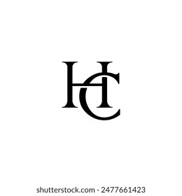 Logotipo inicial de la letra. Diseño de logotipo. Simple negro de lujo sobre fondo blanco Vector plano HC